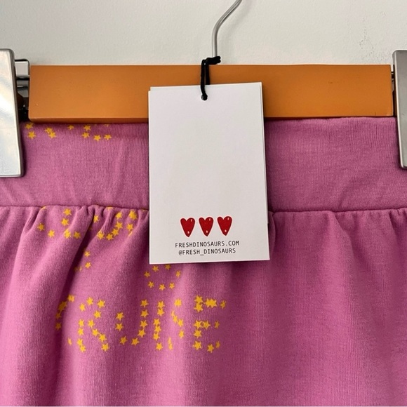 Fresh Dinosaurs pink girl’s skirt. 100% organic cotton. Made in Spain - Picture 3 of 5